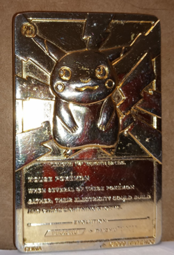 1999 Pokemon Burger King 23K Gold Plated Pikachu Card - Image 2
