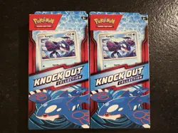 Pokemon Knock Out Collection Box Kyogre Foil Card Sticker Sheet 2 Booster Packs - Image 1