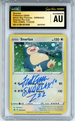 CGC Signed Ted Lewis Snorlax SWSH032 SWSH: Sword & Shield Promo Cards Holo - Image 1