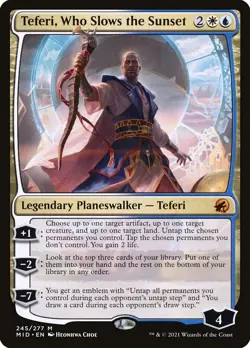 MTG Teferi, Who Slows the Sunset, Innistrad: Midnight Hunt, Excellent Condition - Image 1