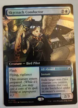 Skycoach Conductor (Extended Art) Secrets of Strixhaven Foil Rare NM+ - Image 1