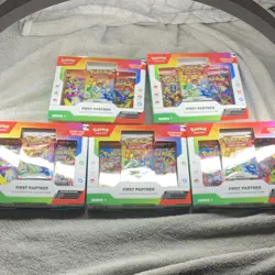 Pokemon First Partner Illustration Collection Series 1 5 Box Promo Card Set - Image 1