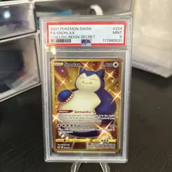 2021 Pokemon Sword & Shield Full Art Snorlax Chilling Reign Secret #224 PSA 9 - Image 1