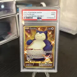 2021 Pokemon Sword & Shield Full Art Snorlax Chilling Reign Secret #224 PSA 9 - Image 4