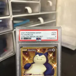 2021 Pokemon Sword & Shield Full Art Snorlax Chilling Reign Secret #224 PSA 9 - Image 5