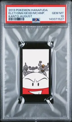 2013 POKEMON HANAFUDA KANTO AUGUST ELECTRODE/GEODUDE/MACHAMP/ONIX PSA 10 - Image 1