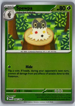 Spewpa 008/088 Common Perfect Order Pokemon Reverse Holo Near Mint - Image 1
