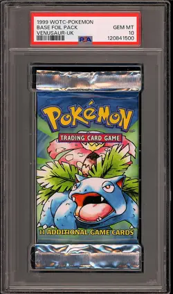 Pokemon 1999 WOTC Base Set Venusaur UK Sealed Booster Pack GEM MINT PSA 10 - Image 1