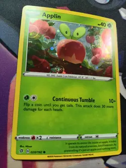 Pokemon Applin FART SWIRL 💫 Cosmos Holo 020/192 🔥 - Image 1