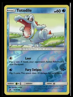 Pokemon TCG Dragon Majesty #22/70 Totodile REVERSE HOLO - Image 1