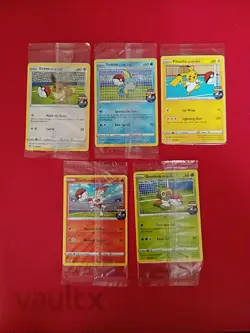 Pikachu Sobble Scorbunny Eevee Grookey On The Ball Pokemon Futsal Promo SEALED - Image 1