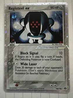Pokemon Registeel ex 100/106 EX Emerald Holo Ultra Rare Basic Card 90 HP English - Image 1
