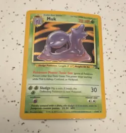 Pokemon Muk 13/62 Fossil Holo Rare Stage 1 70 HP Card English - Image 1