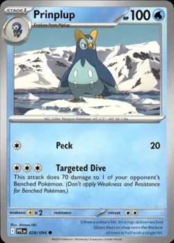 Prinplup 028/094 Common Phantasmal Flames Pokemon Near Mint - Image 1