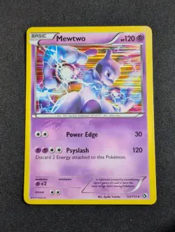 Pokemon Mewtwo 53/113 Holo Rare Legendary Treasures LP - Image 1