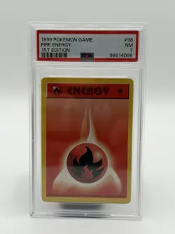 Pokemon TCG Fire Energy Base Set Shadowless 1st Edition PSA 7 98/102 English - Image 1