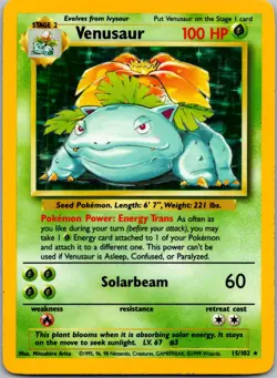 Venusaur 015/102 - Base Set Pokemon TCG Holo LP - Image 1