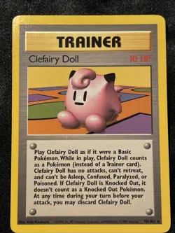 Pokemon TCG Clefairy Doll Base Set Trainer 70/102 Unlimited Rare LP (A1) - Image 1