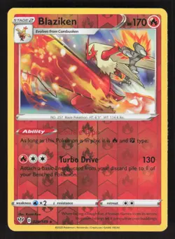 Pokemon TCG Darkness Ablaze Reverse Holo Blaziken #024/189 - Image 1