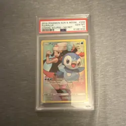 Pokemon TCG Piplup Secret Rare 239/236 Sm-Cosmic Eclipse PSA 10 Full Art Holo - Image 1