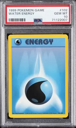 1999 POKEMON BASE SET UNLIMITED #102 WATER ENERGY PSA 10 - Image 1