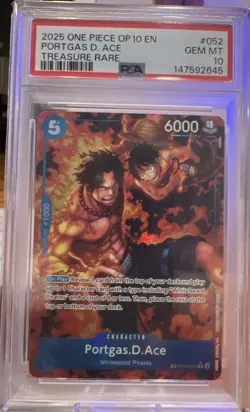 2025 One Piece Royal Blood Portgas D Ace Treasure Rare #OP08-052 PSA 10 GEM MINT - Image 1