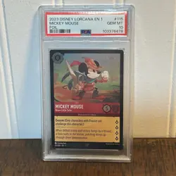 2023 Disney Lorcana The First Chapter Mickey Mouse #115 PSA 10 GEM MINT FOIL - Image 1