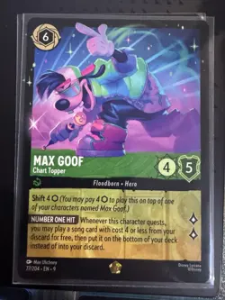 Disney Lorcana Max Goof - Chart Topper 77/204 Fabled Regular Glossy Non-Holo NM - Image 1