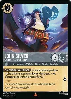 Disney Lorcana - Fabled John Silver - Greedy Treasure Seeker Rare 192/204 - Image 1