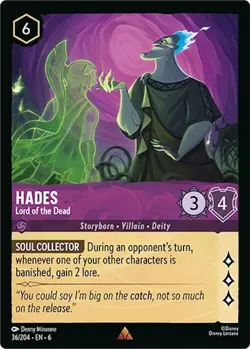 Disney Lorcana TCG - Azurite Sea - Hades - Lord of the Dead - Rare 36/204 - Image 1