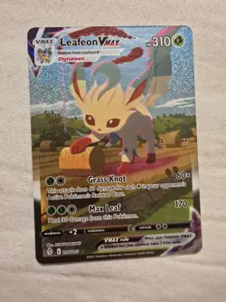 Leafeon Vmax Alt Art Secret Rare 205/203 Evolving Skies Pokemon Card NM - Image 1