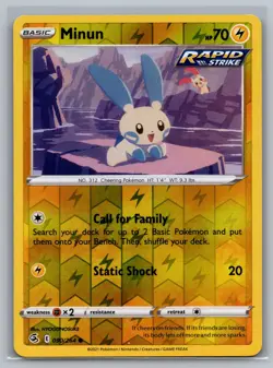 Minun 090/264 C Fusion Strike Pokemon Reverse Holo NM/M - Image 1