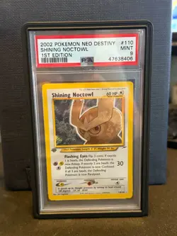 PSA 9 Shining Noctowl 1st Edition #110 Pokemon Neo Destiny - Image 1