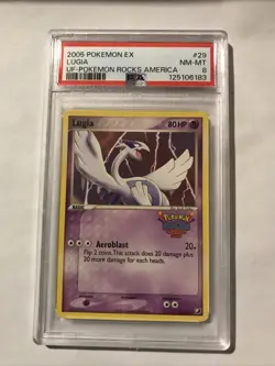 Pokemon Lugia 29/115 Rare Unforeseen Forces Pokemon Rocks America 2005 PSA 8 - Image 1