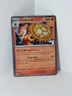 Pokemon TCG | Cinderace | 28/132 | Play Stamped | Cosmo Holo | Prize Pack 7 | NM - Image 1