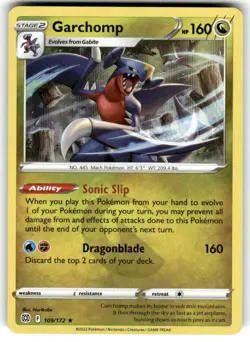 Garchomp Holo Rare - 109/172 - Brilliant Stars Pokemon 2022 NM - Image 1