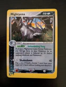 Mightyena Holo ex Ruby and Sapphire 10/109 Pokemon LP+ *Swirl* - Image 1