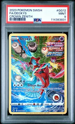 2023 POKEMON SWORD & SHIELD CROWN ZENITH #GG12 FULL ART/DEOXYS PSA 9 - Image 1