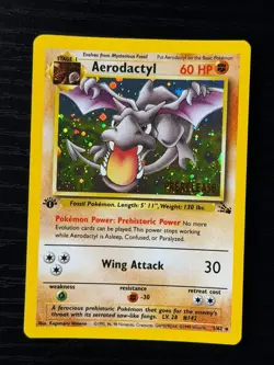 Pokemon TCG GOLD STAMP Aerodactyl Prerelease Promo Holo Foil Near Mint European - Image 1