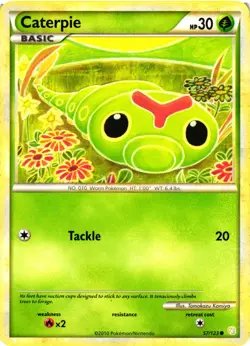 Pokemon TCG Caterpie 57/123 HeartGold SoulSilver Common Normal MP - Image 1