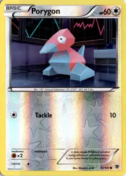 Porygon 72/101 Reverse Holo Plasma Blast Pokemon Card TCG - Image 1