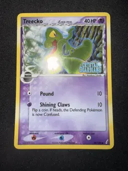 Pokemon TCG Treecko Crystal Guardians 68/100 Reverse Holo Stamped LP Card - Image 4