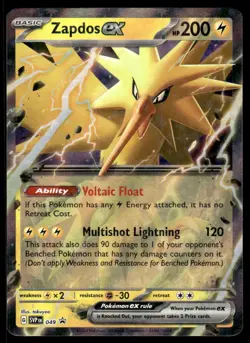 Pokemon TCG SV: Scarlet & Violet Promo Cards #049 Zapdos ex NM - Image 1