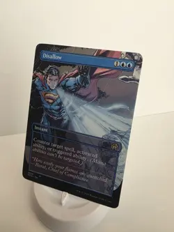 Mtg Magic Disallow Superman Borderless Playtest Card NM Matte Finish DC Comics - Image 1