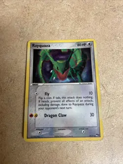 Rayquaza 3/17 Pop Series 1 Cosmos Holo SWIRL Rare Pokemon Card - Image 1