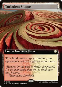 x1 Turbulent Steppe - Extended Art R MTG Commander: Secrets of Strixhaven M/NM, - Image 1