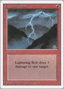 4x Lightning Bolt x4 - Revised Edition (3ED) - HEAVY PLAY - Image 1