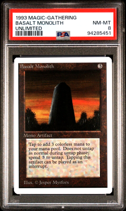 1993 MTG Magic the Gathering Unlimited Basalt Monolith Vintage PSA 8 NM-MT POP 4 - Image 1