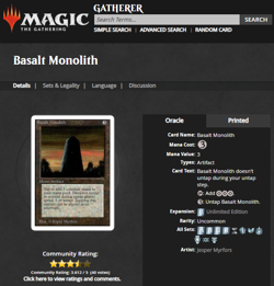 1993 MTG Magic the Gathering Unlimited Basalt Monolith Vintage PSA 8 NM-MT POP 4 - Image 3