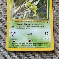 Pokemon - Scyther - Holographic - 17/130 - Base Set 2 - NM - Image 3